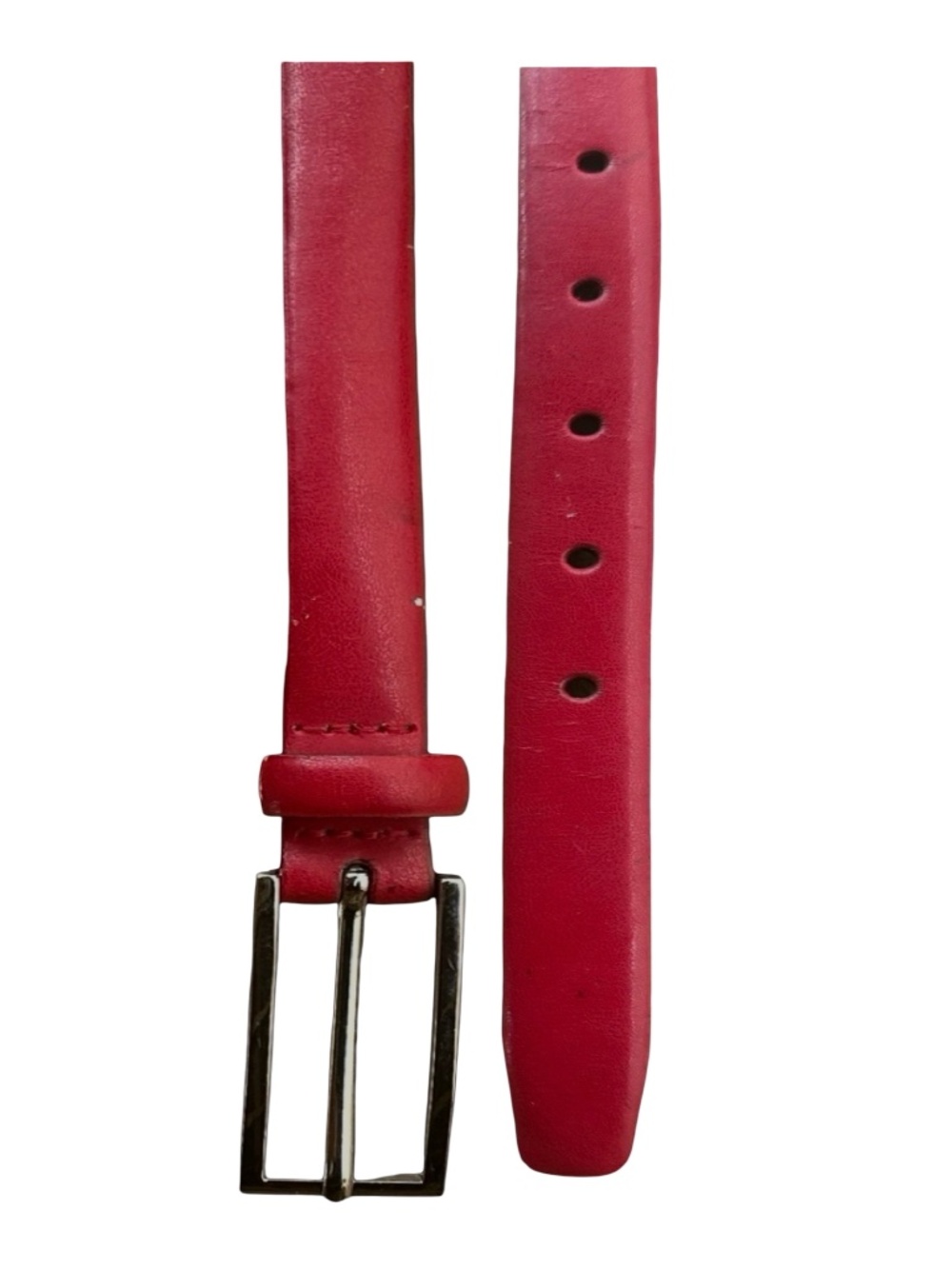 LIZ CLAIBORNE Villager Women’s Red Bonded Faux Leather Belt Size S